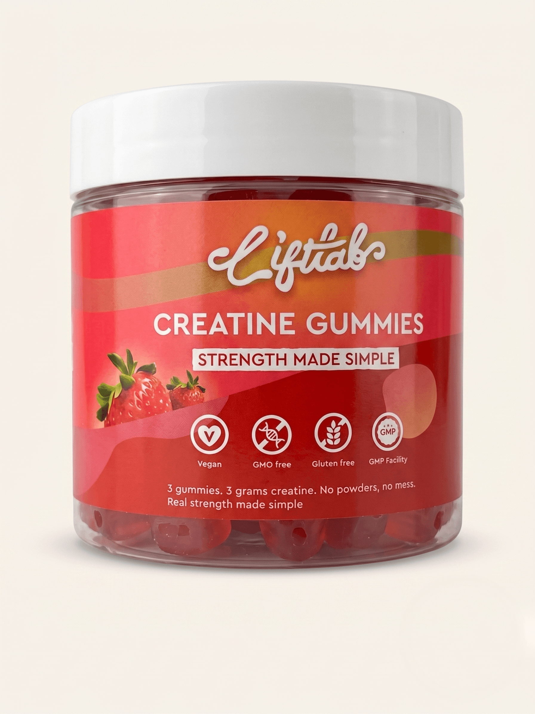 Lift Lab Creatine Strawberry Gummies – Creatine HCl for Strength, Power & Recovery
